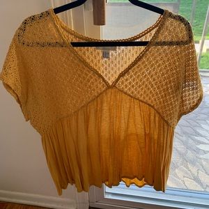 Forever 21 yellow knit top